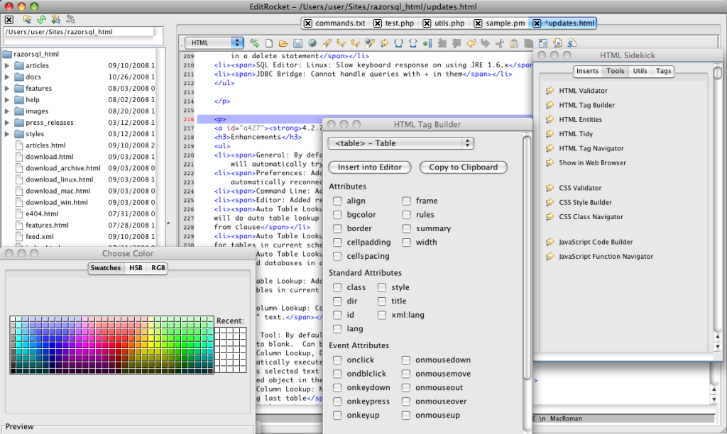 HTML Editor for Mac, Windows, and Linux
