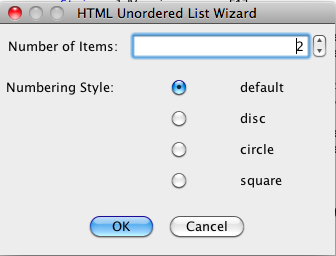 HTML Unordered List Tag Tool