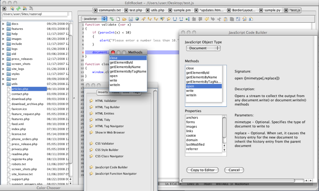 javascript editor and ide for mac