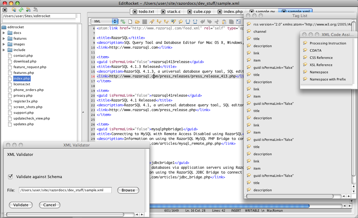 XML Editor for Mac OSX