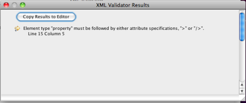 XML Validator Results